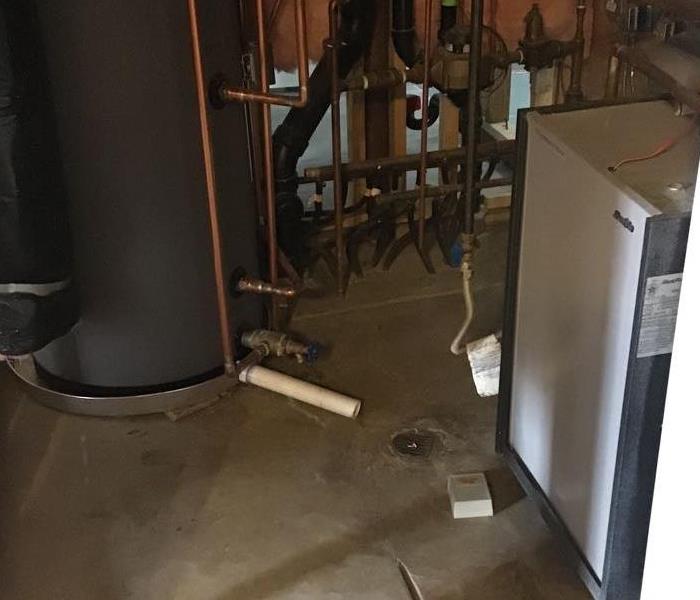 a room with a water heater