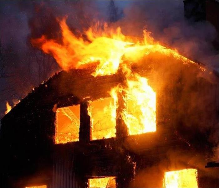 Image of a building on fire